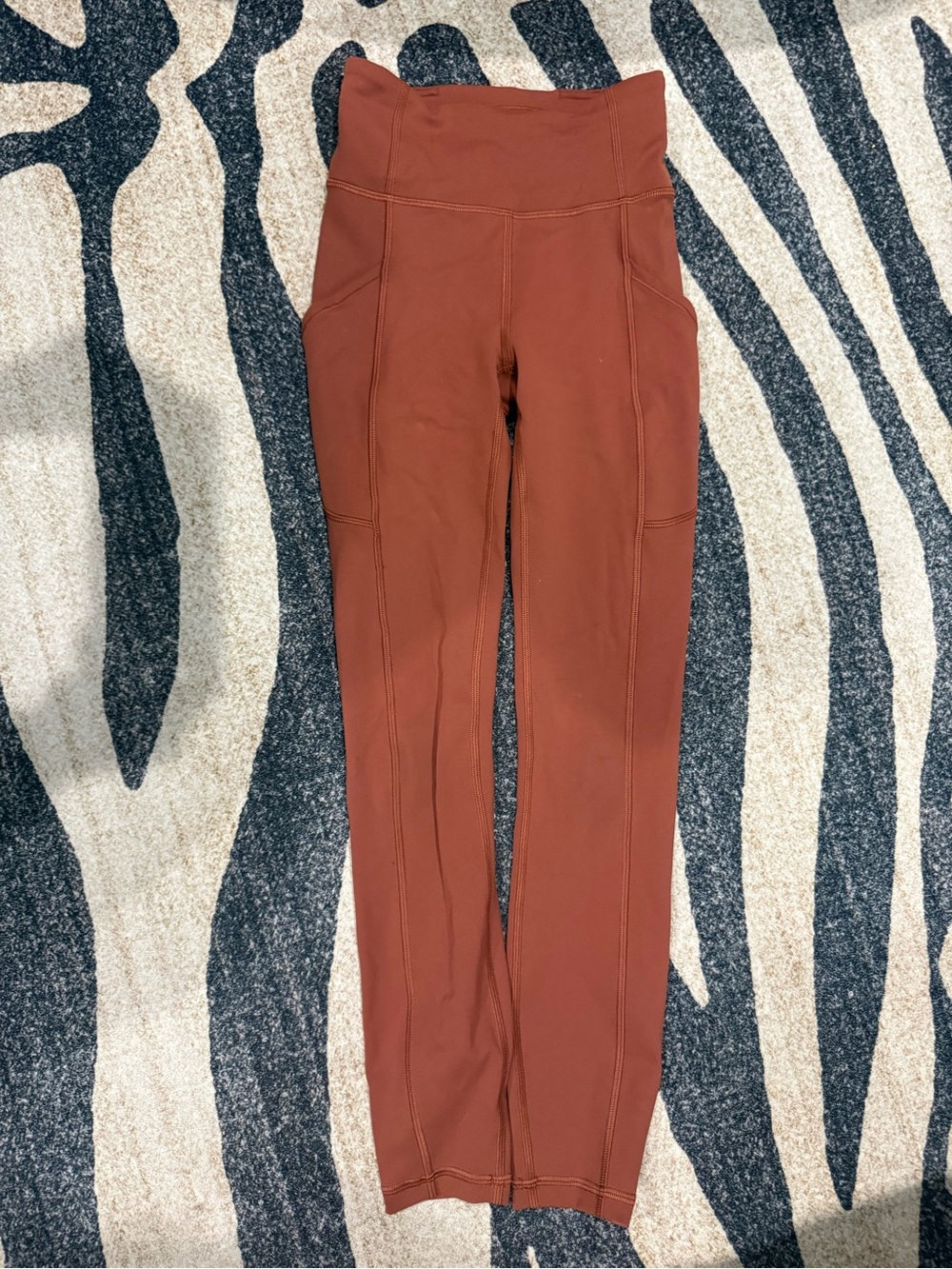 Lululemon High-Waist Rust Active Leggings with Pocket